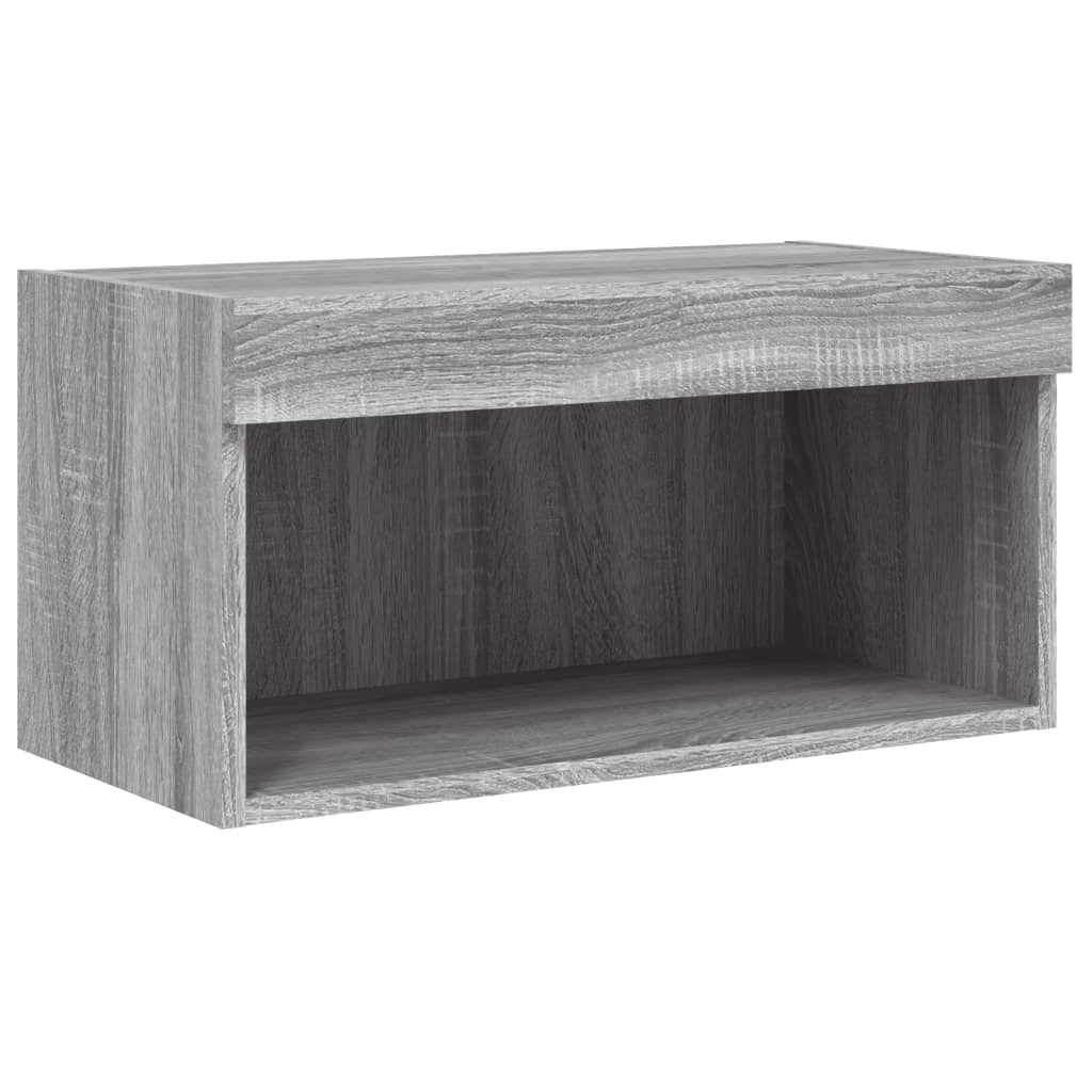 8-delige Tv-wandmeubelset met LED bewerkt hout grijs sonoma is nu te koop bij PeponiXL, paradijselijk wonen!