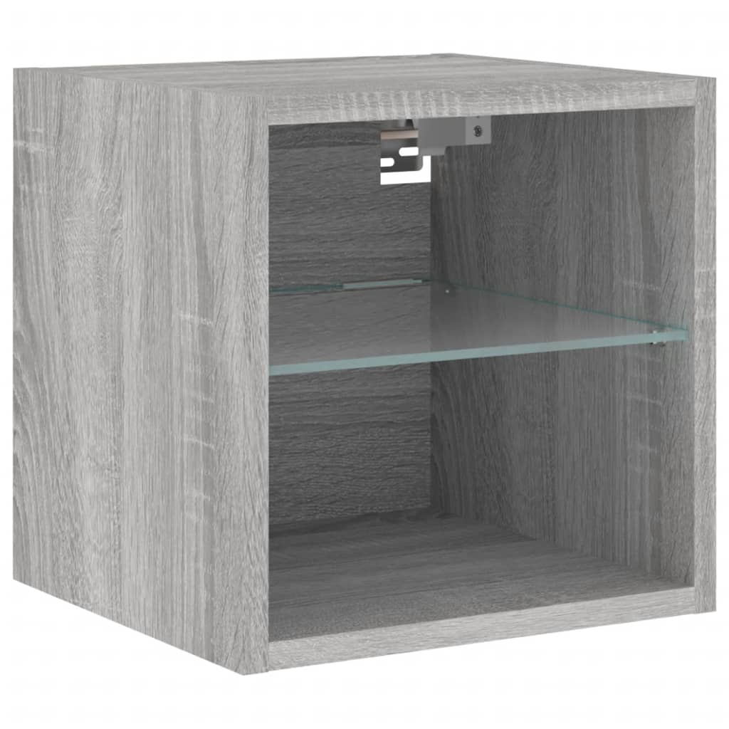 8-delige Tv-wandmeubelset met LED bewerkt hout grijs sonoma is nu te koop bij PeponiXL, paradijselijk wonen!