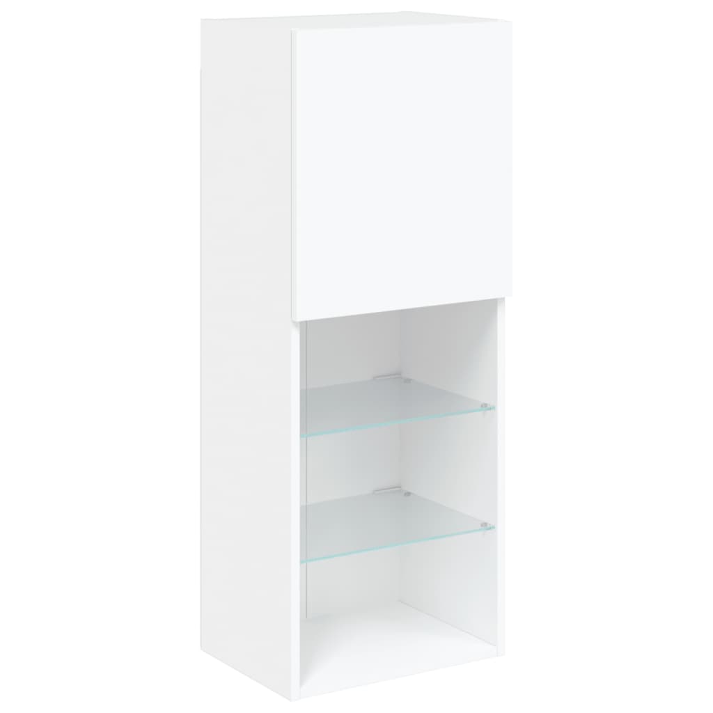 4-delige Tv-wandmeubelset met LED-verlichting bewerkt hout wit is nu te koop bij PeponiXL, paradijselijk wonen!