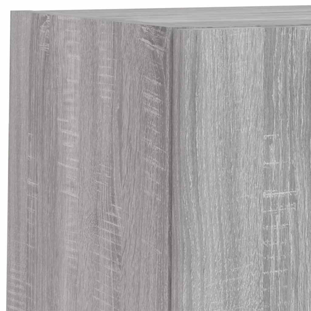 4-delige Tv-wandmeubelset met LED bewerkt hout grijs sonoma is nu te koop bij PeponiXL, paradijselijk wonen!