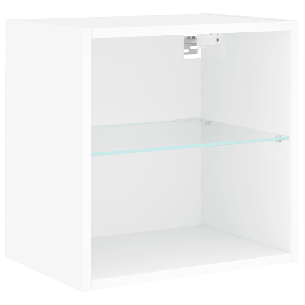 5-delige Tv-wandmeubelset met LED-verlichting bewerkt hout wit is nu te koop bij PeponiXL, paradijselijk wonen!