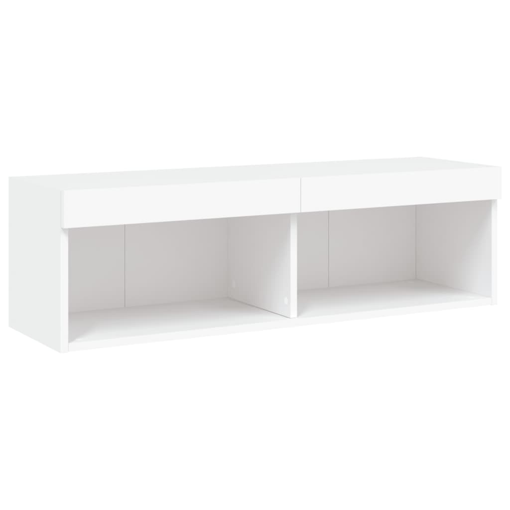 5-delige Tv-wandmeubelset met LED-verlichting bewerkt hout wit is nu te koop bij PeponiXL, paradijselijk wonen!