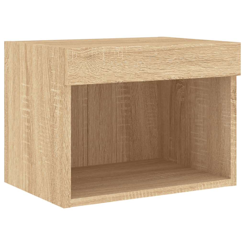5-delige Tv-wandmeubelset met LED bewerkt hout sonoma eiken is nu te koop bij PeponiXL, paradijselijk wonen!
