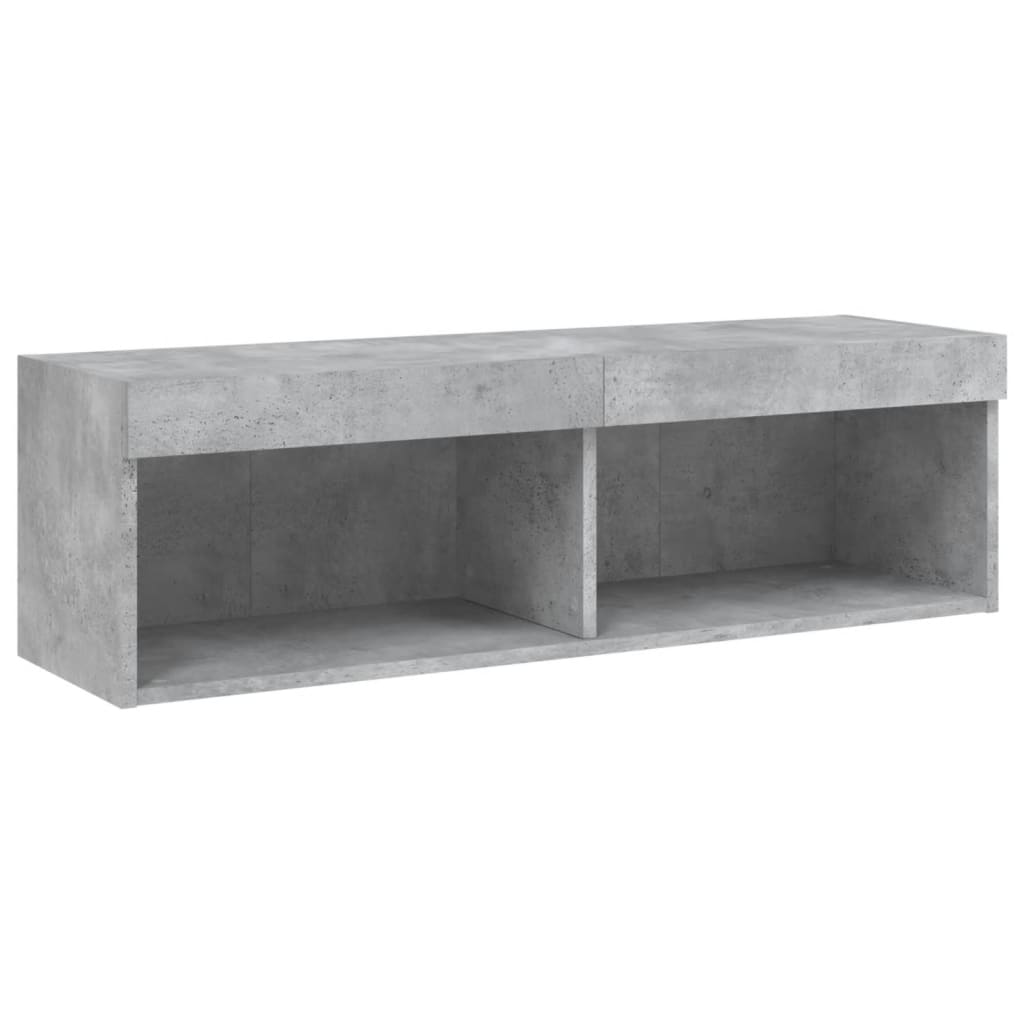 5-delige Tv-wandmeubelset met LED bewerkt hout betongrijs is nu te koop bij PeponiXL, paradijselijk wonen!