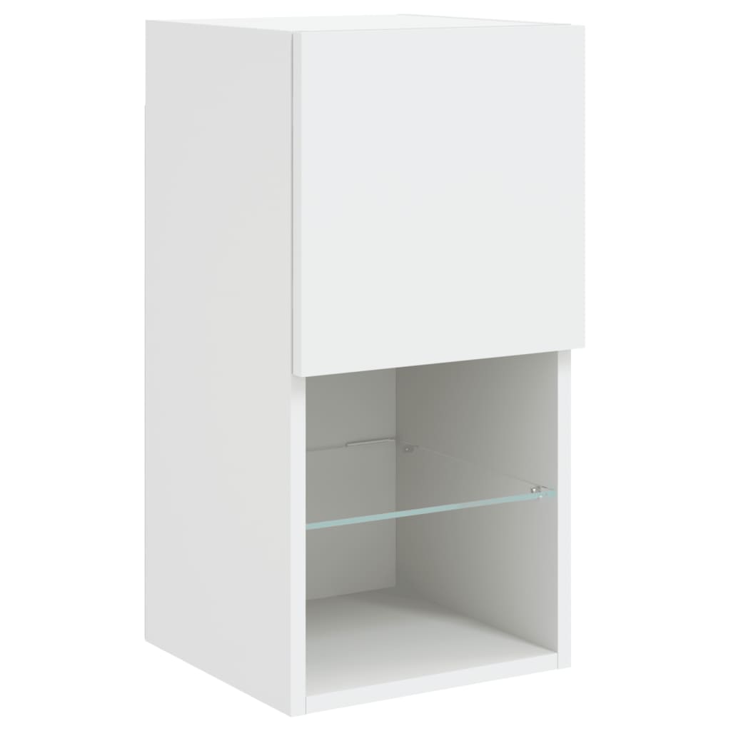 6-delige Tv-wandmeubelset met LED-verlichting bewerkt hout wit is nu te koop bij PeponiXL, paradijselijk wonen!