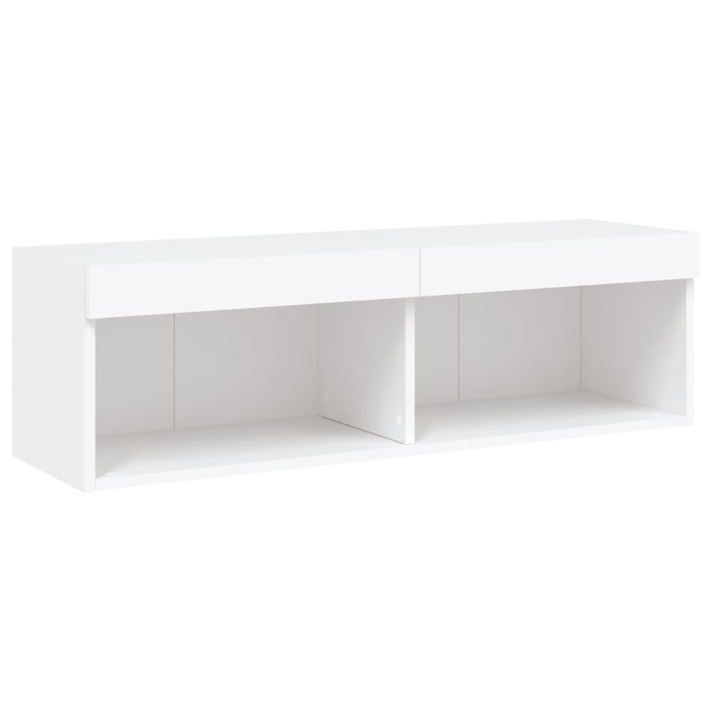 6-delige Tv-wandmeubelset met LED-verlichting bewerkt hout wit is nu te koop bij PeponiXL, paradijselijk wonen!