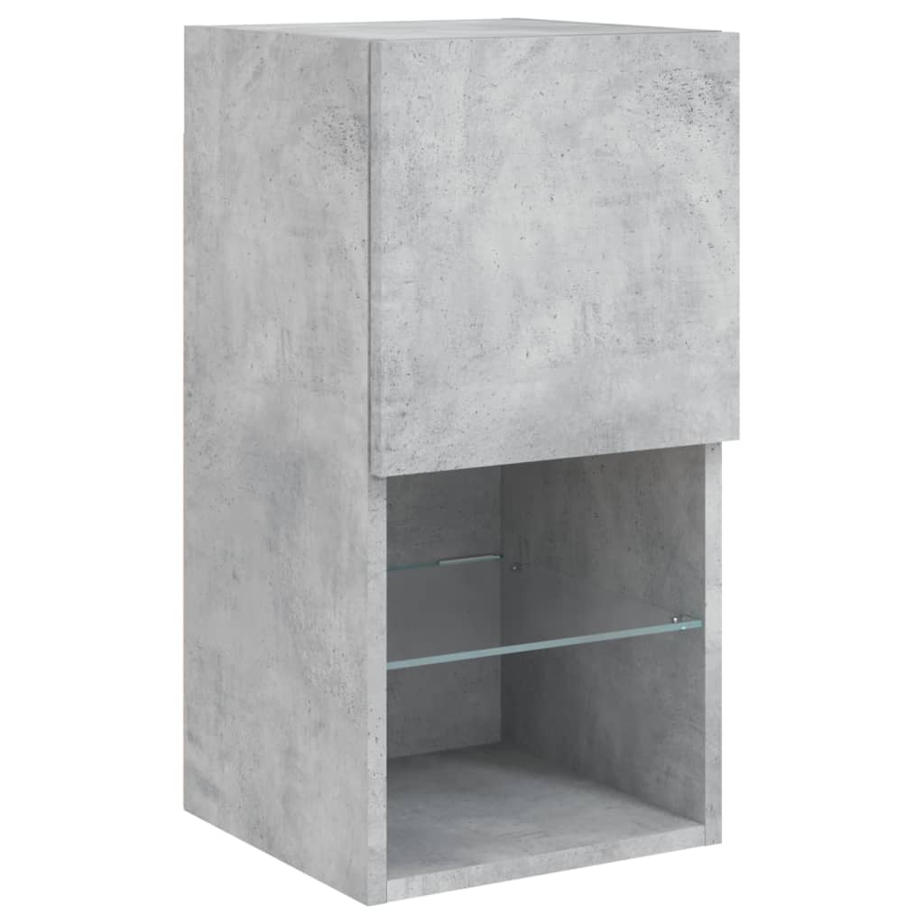 6-delige Tv-wandmeubelset met LED bewerkt hout betongrijs is nu te koop bij PeponiXL, paradijselijk wonen!