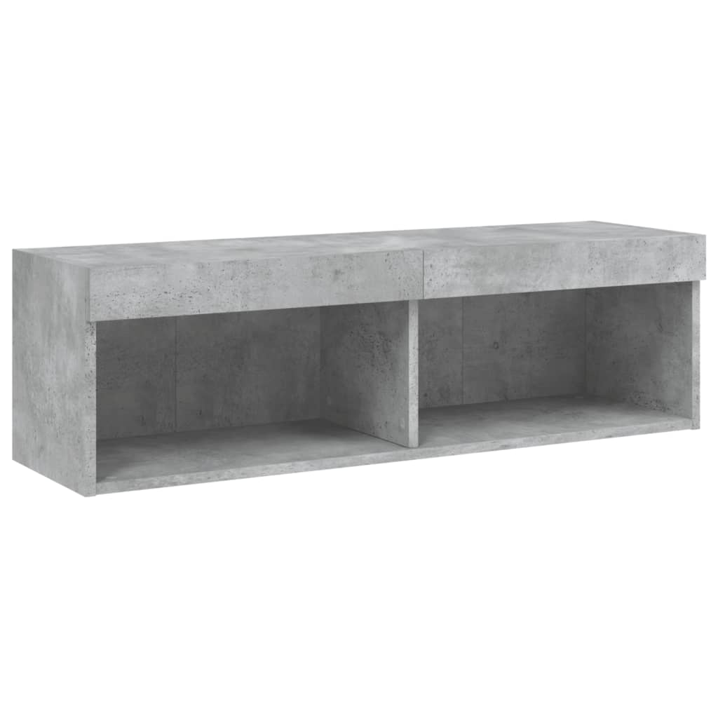 6-delige Tv-wandmeubelset met LED bewerkt hout betongrijs is nu te koop bij PeponiXL, paradijselijk wonen!