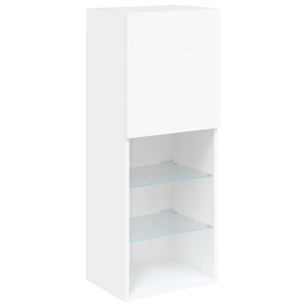 5-delige Tv-wandmeubelset met LED-verlichting bewerkt hout wit is nu te koop bij PeponiXL, paradijselijk wonen!