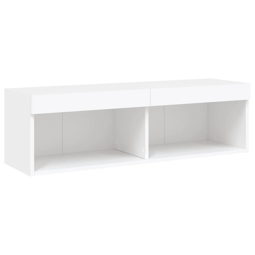 5-delige Tv-wandmeubelset met LED-verlichting bewerkt hout wit is nu te koop bij PeponiXL, paradijselijk wonen!