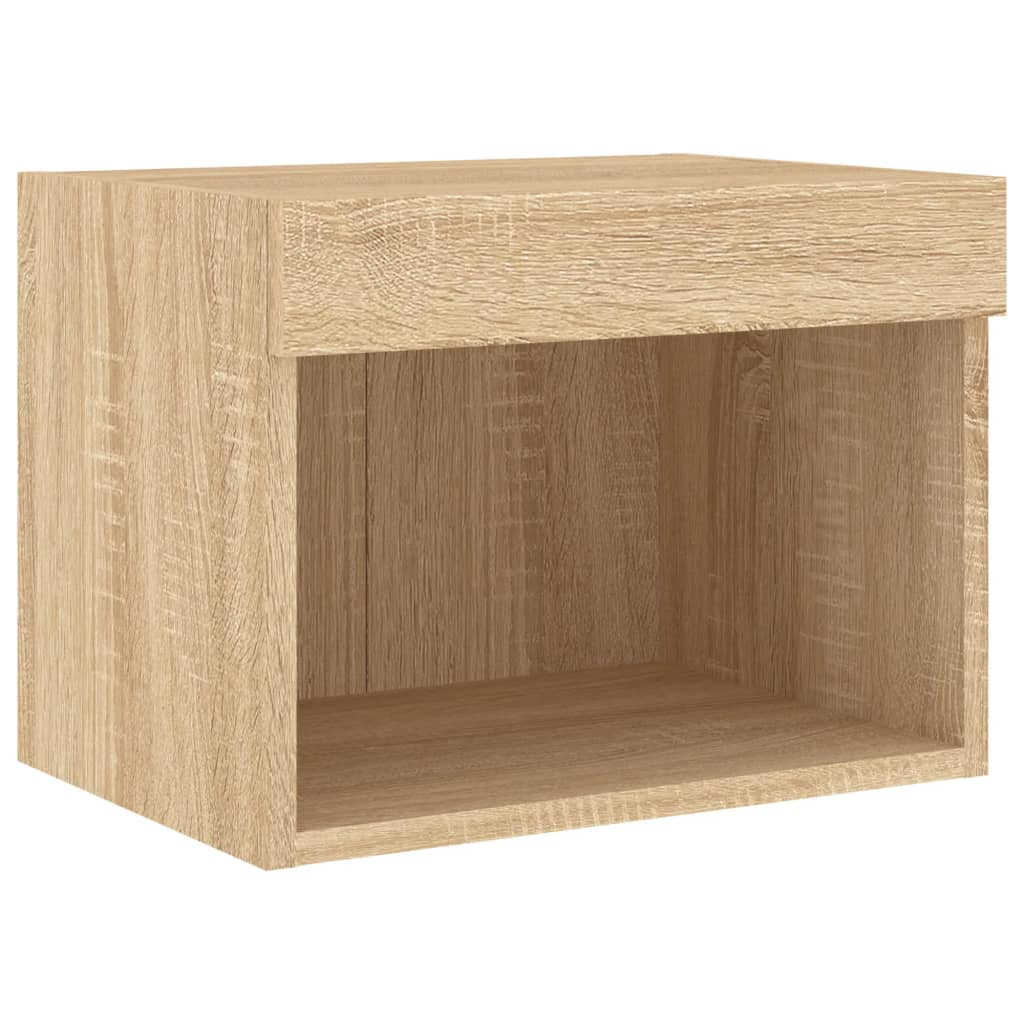 5-delige Tv-wandmeubelset met LED bewerkt hout sonoma eiken is nu te koop bij PeponiXL, paradijselijk wonen!