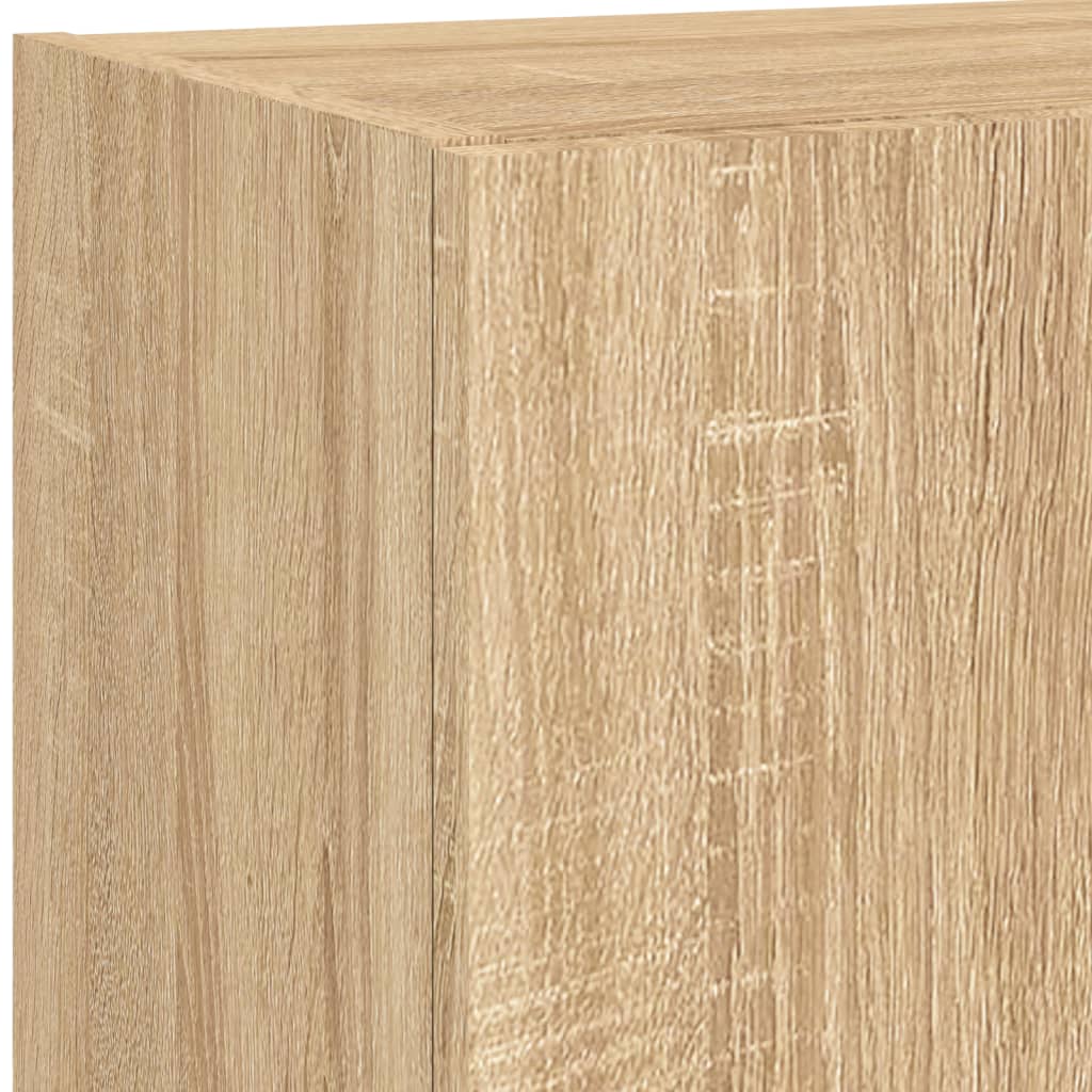 5-delige Tv-wandmeubelset met LED bewerkt hout sonoma eiken is nu te koop bij PeponiXL, paradijselijk wonen!