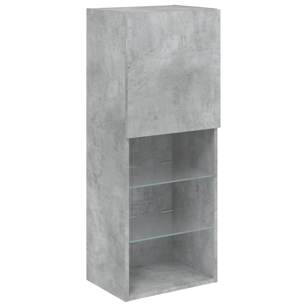 5-delige Tv-wandmeubelset met LED bewerkt hout betongrijs is nu te koop bij PeponiXL, paradijselijk wonen!