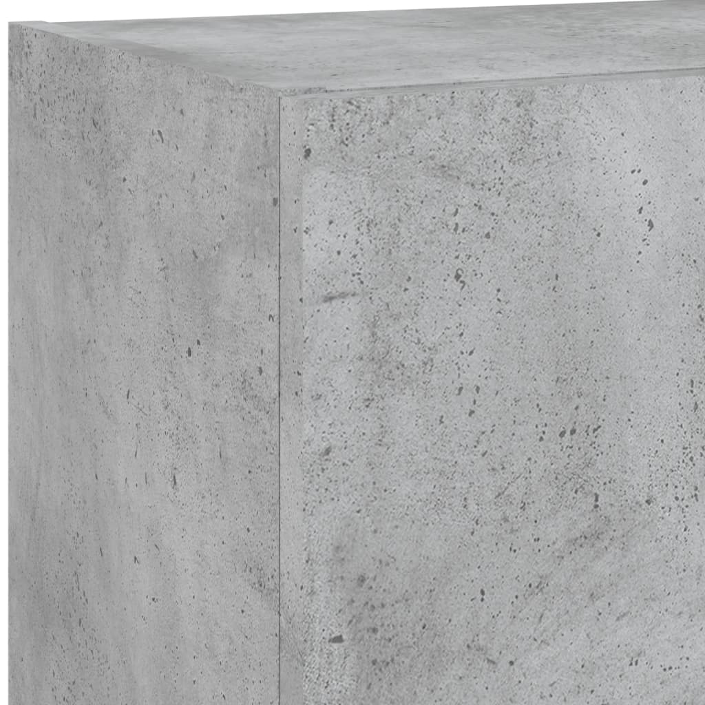 5-delige Tv-wandmeubelset met LED bewerkt hout betongrijs is nu te koop bij PeponiXL, paradijselijk wonen!