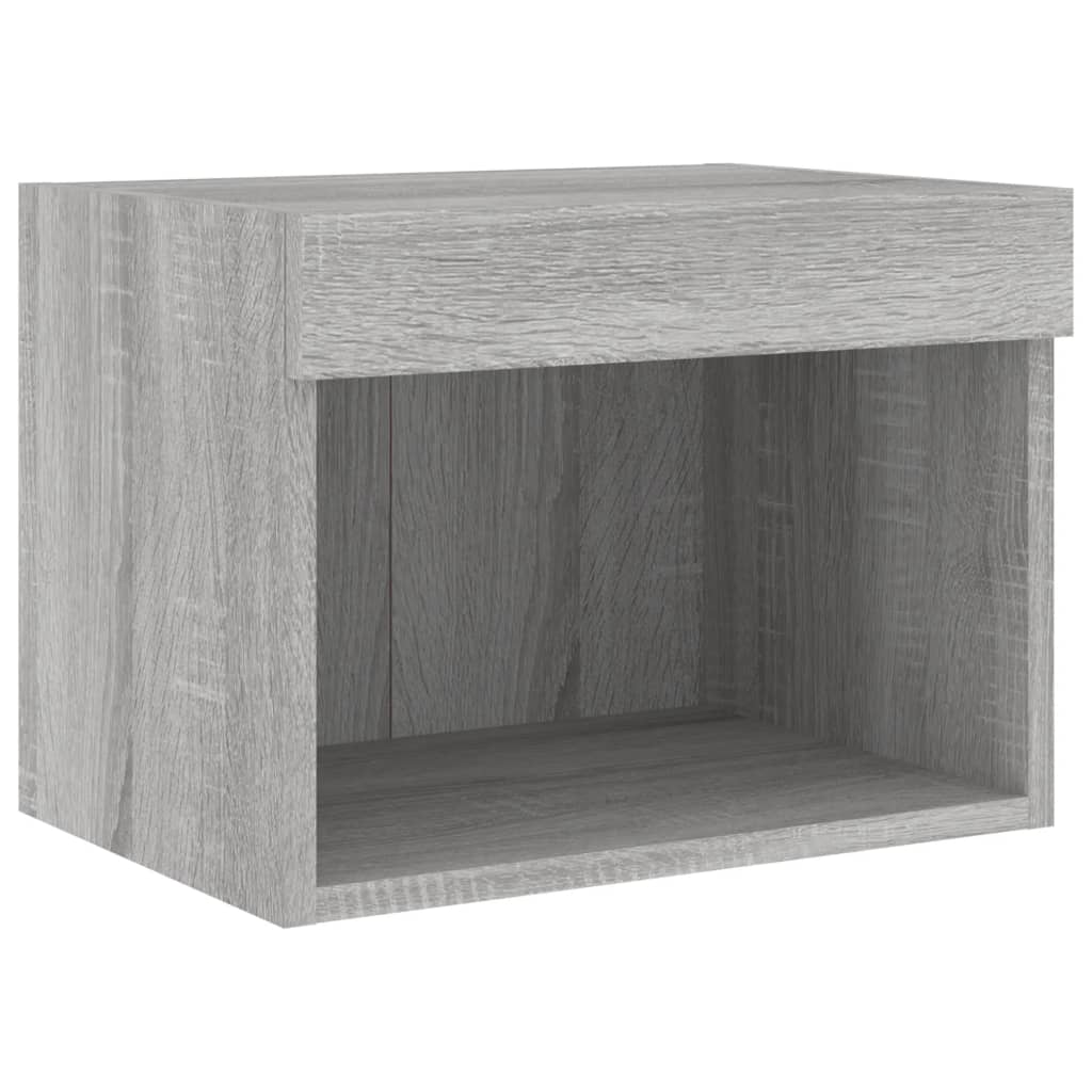 5-delige Tv-wandmeubelset met LED grijs sonoma eikenkleurig is nu te koop bij PeponiXL, paradijselijk wonen!
