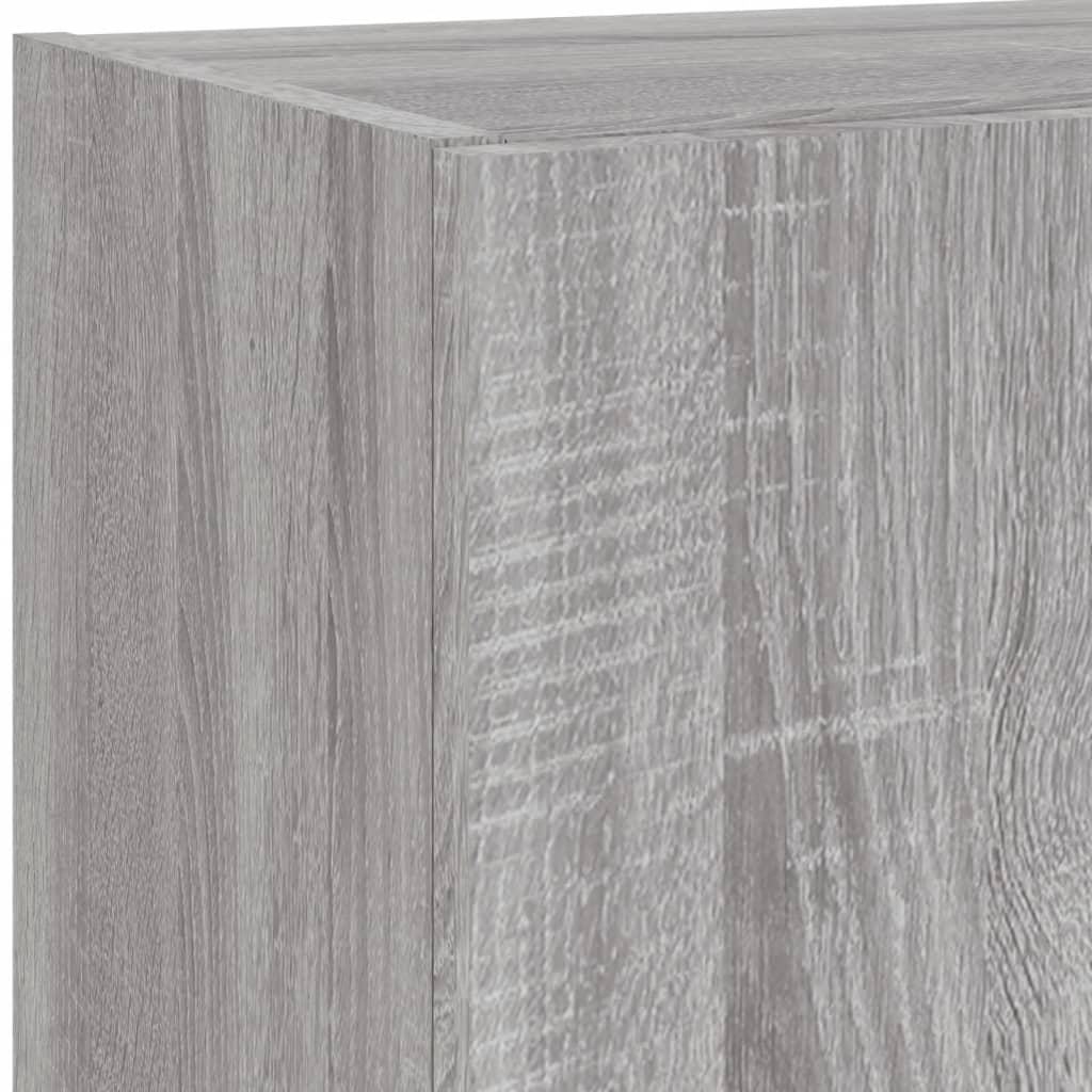 5-delige Tv-wandmeubelset met LED grijs sonoma eikenkleurig is nu te koop bij PeponiXL, paradijselijk wonen!