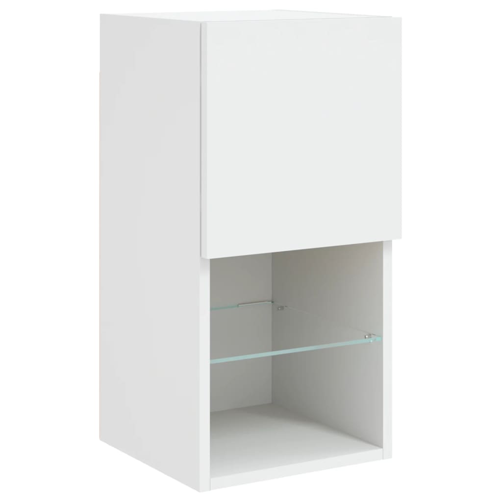 6-delige Tv-wandmeubelset met LED-verlichting bewerkt hout wit is nu te koop bij PeponiXL, paradijselijk wonen!