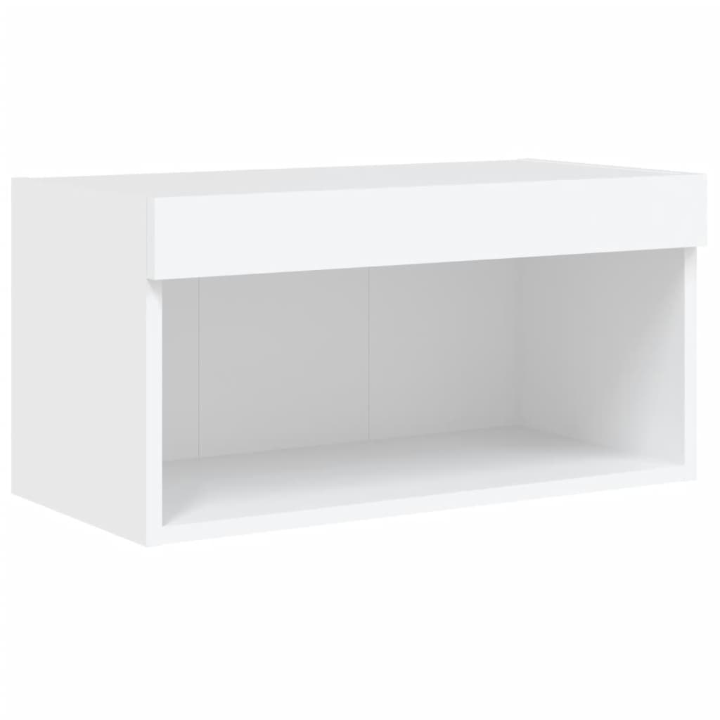 6-delige Tv-wandmeubelset met LED-verlichting bewerkt hout wit is nu te koop bij PeponiXL, paradijselijk wonen!