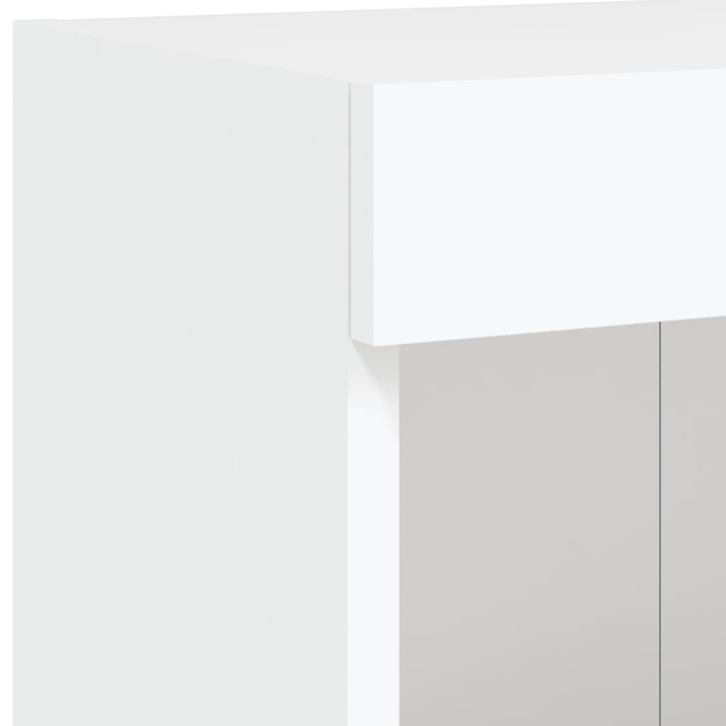 6-delige Tv-wandmeubelset met LED-verlichting bewerkt hout wit is nu te koop bij PeponiXL, paradijselijk wonen!