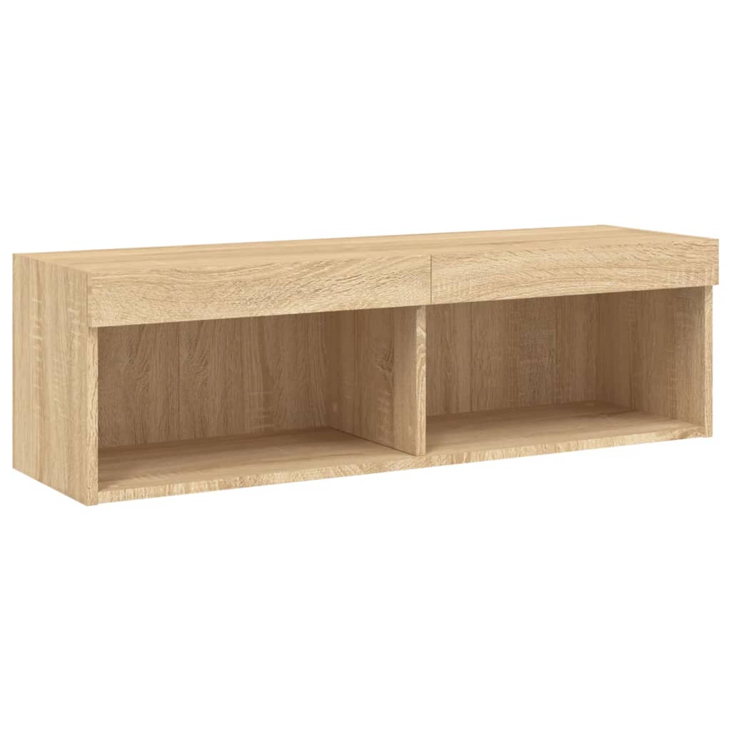 6-delige Tv-wandmeubelset met LED bewerkt hout sonoma eiken is nu te koop bij PeponiXL, paradijselijk wonen!