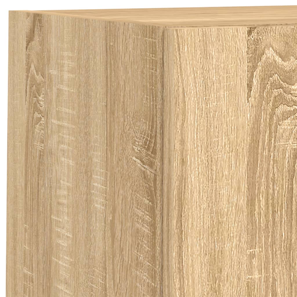 6-delige Tv-wandmeubelset met LED bewerkt hout sonoma eiken is nu te koop bij PeponiXL, paradijselijk wonen!