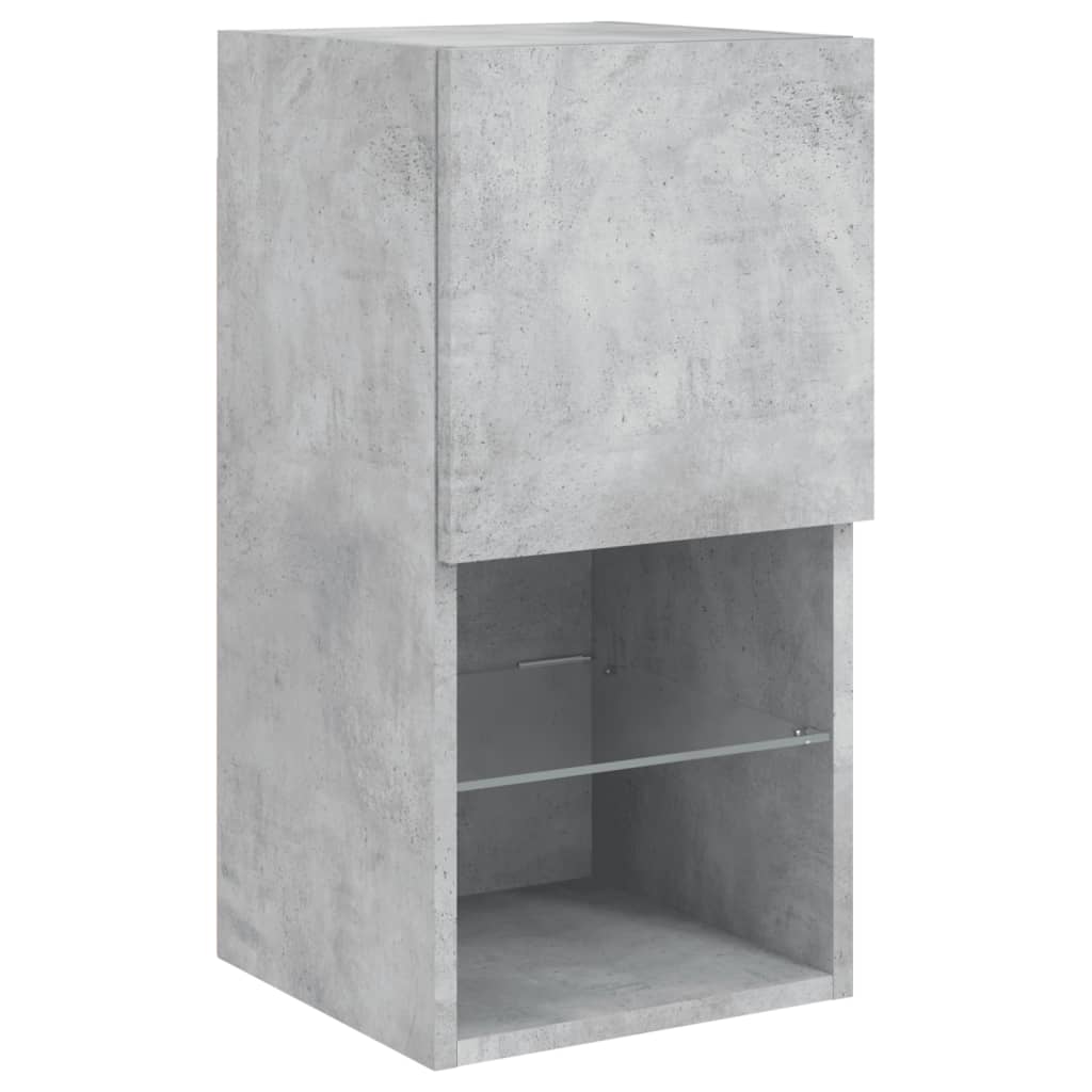6-delige Tv-wandmeubelset met LED bewerkt hout betongrijs is nu te koop bij PeponiXL, paradijselijk wonen!