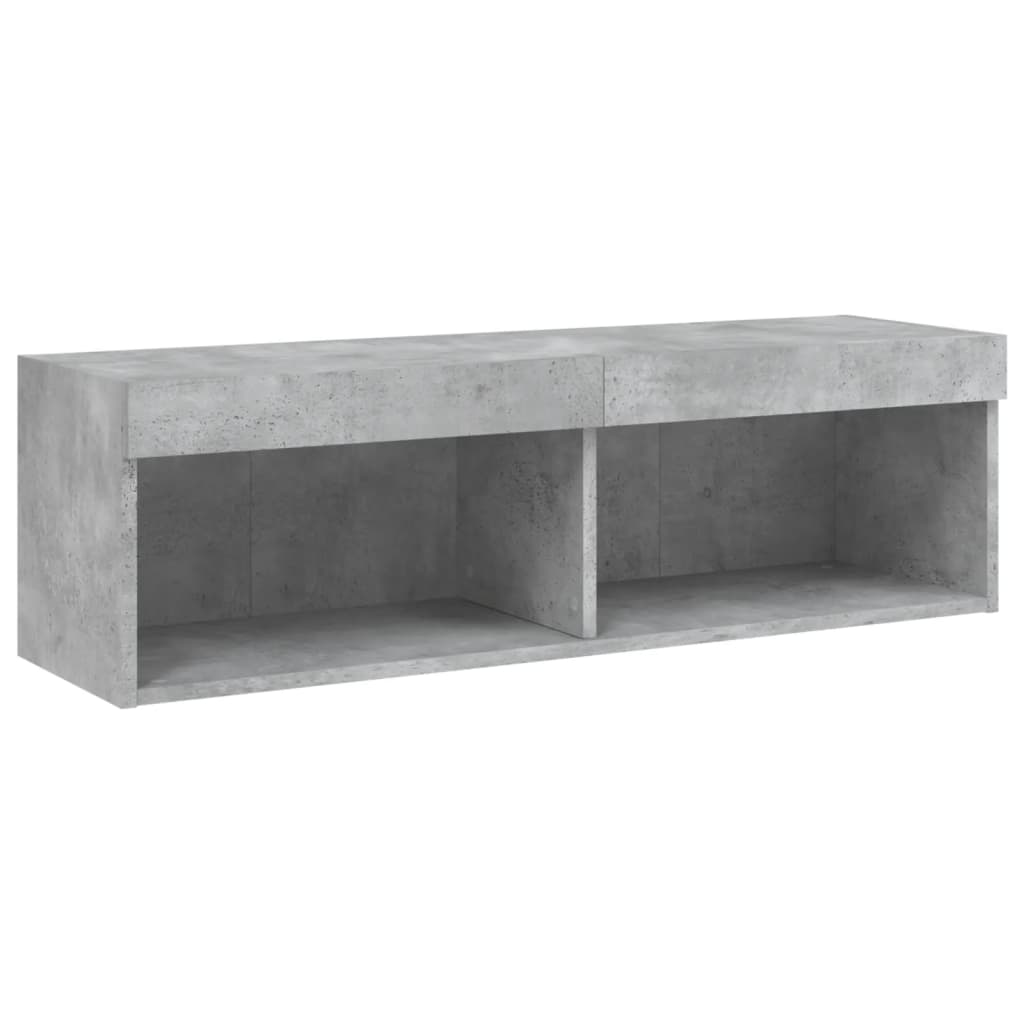6-delige Tv-wandmeubelset met LED bewerkt hout betongrijs is nu te koop bij PeponiXL, paradijselijk wonen!