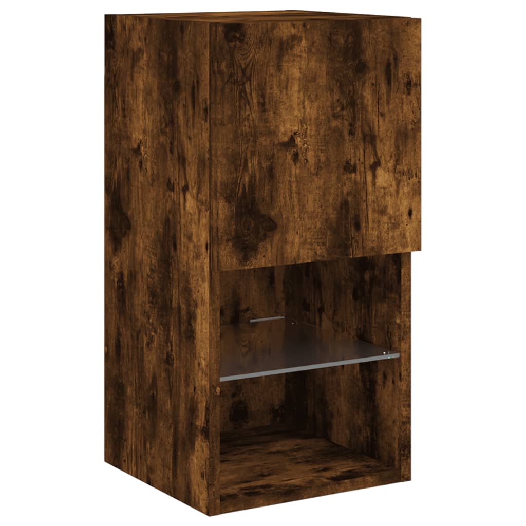 6-delige tv-wandmeubelset met LED bewerkt hout gerookt eiken is nu te koop bij PeponiXL, paradijselijk wonen!