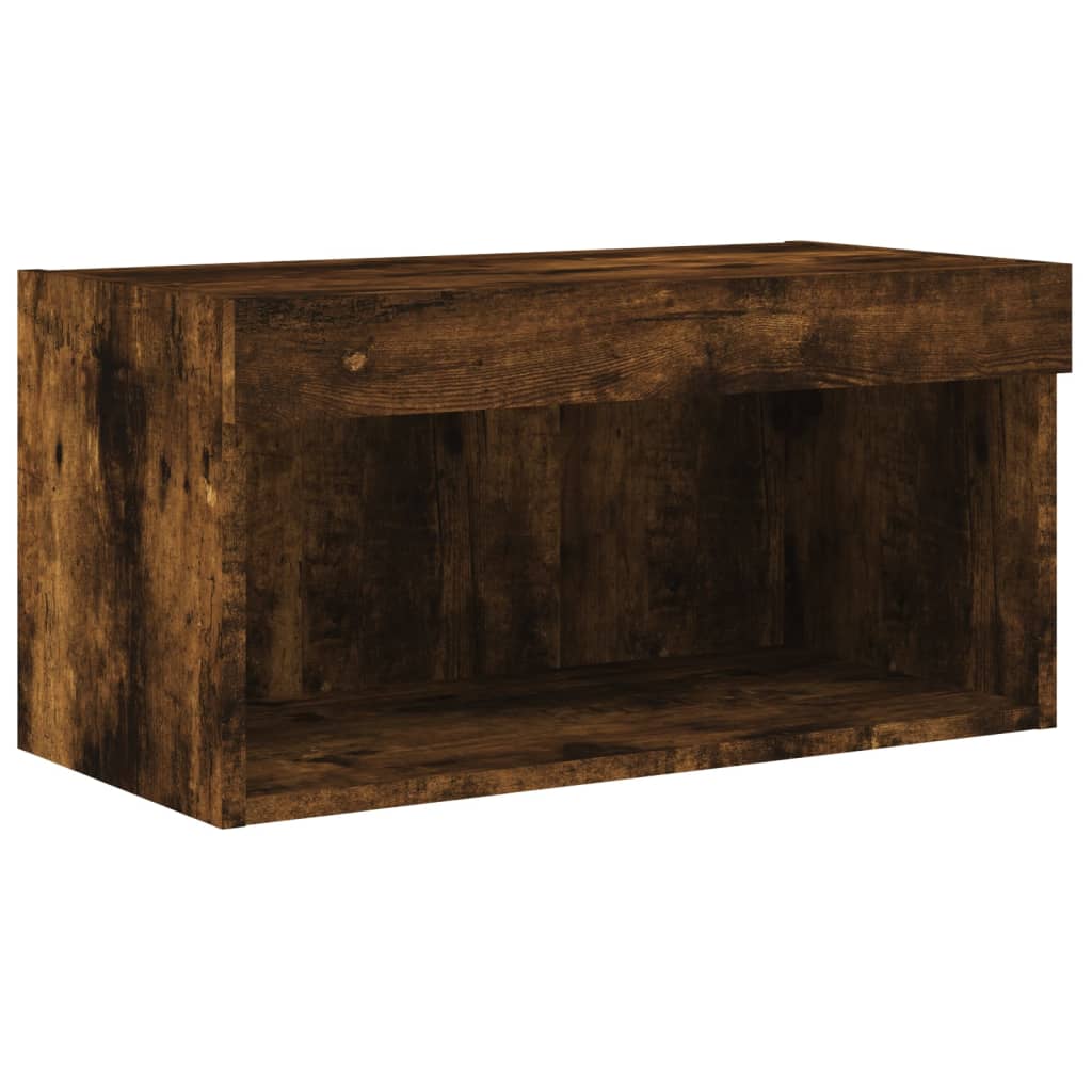 6-delige tv-wandmeubelset met LED bewerkt hout gerookt eiken is nu te koop bij PeponiXL, paradijselijk wonen!