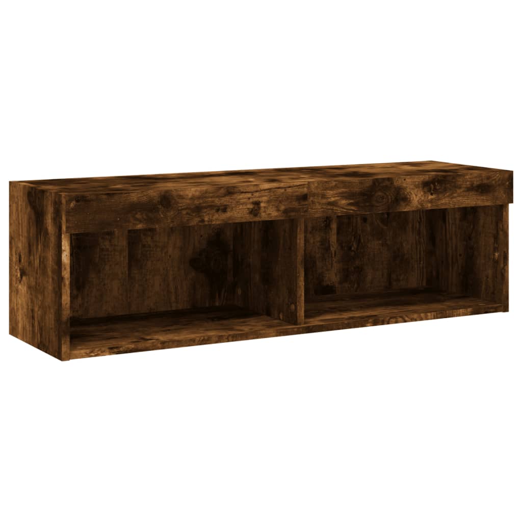 6-delige tv-wandmeubelset met LED bewerkt hout gerookt eiken is nu te koop bij PeponiXL, paradijselijk wonen!