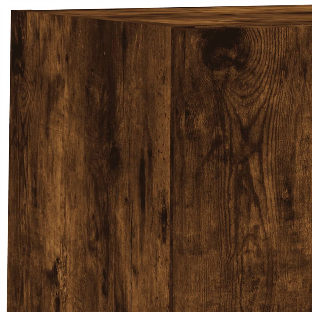 6-delige tv-wandmeubelset met LED bewerkt hout gerookt eiken is nu te koop bij PeponiXL, paradijselijk wonen!
