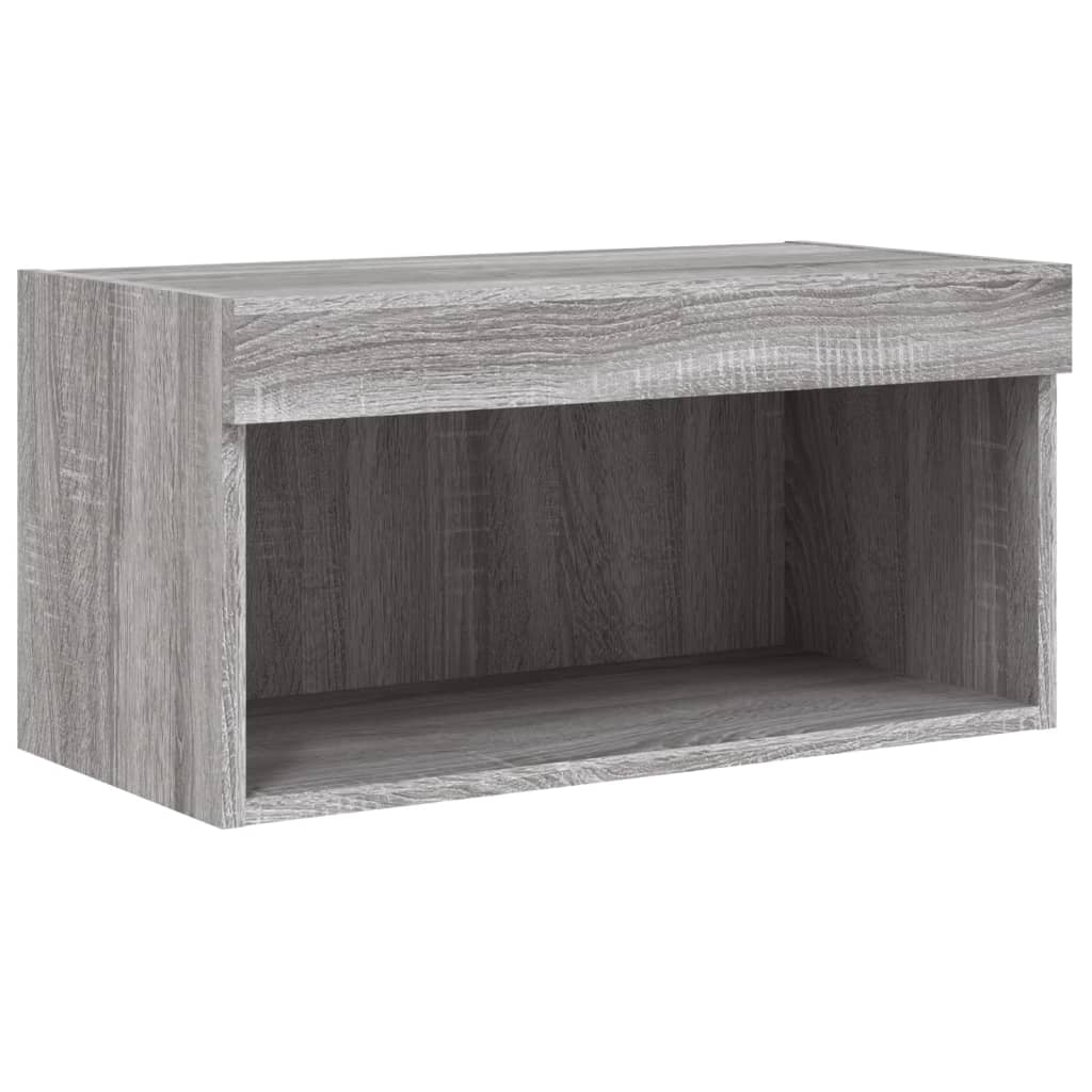 6-delige Tv-wandmeubelset met LED grijs sonoma eikenkleurig is nu te koop bij PeponiXL, paradijselijk wonen!