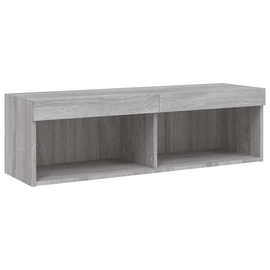 6-delige Tv-wandmeubelset met LED grijs sonoma eikenkleurig is nu te koop bij PeponiXL, paradijselijk wonen!