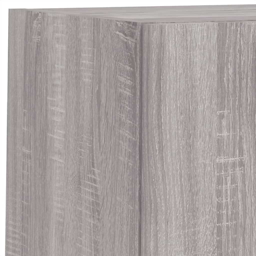 6-delige Tv-wandmeubelset met LED grijs sonoma eikenkleurig is nu te koop bij PeponiXL, paradijselijk wonen!