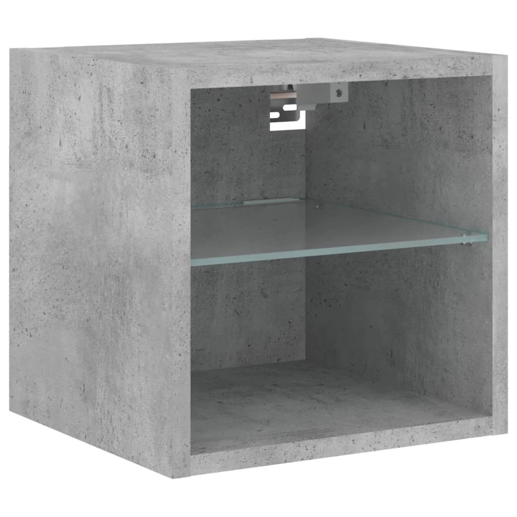 4-delige Tv-wandmeubelset met LED bewerkt hout betongrijs is nu te koop bij PeponiXL, paradijselijk wonen!