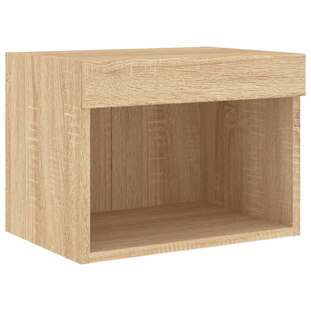 5-delige Tv-wandmeubelset met LED bewerkt hout sonoma eiken is nu te koop bij PeponiXL, paradijselijk wonen!