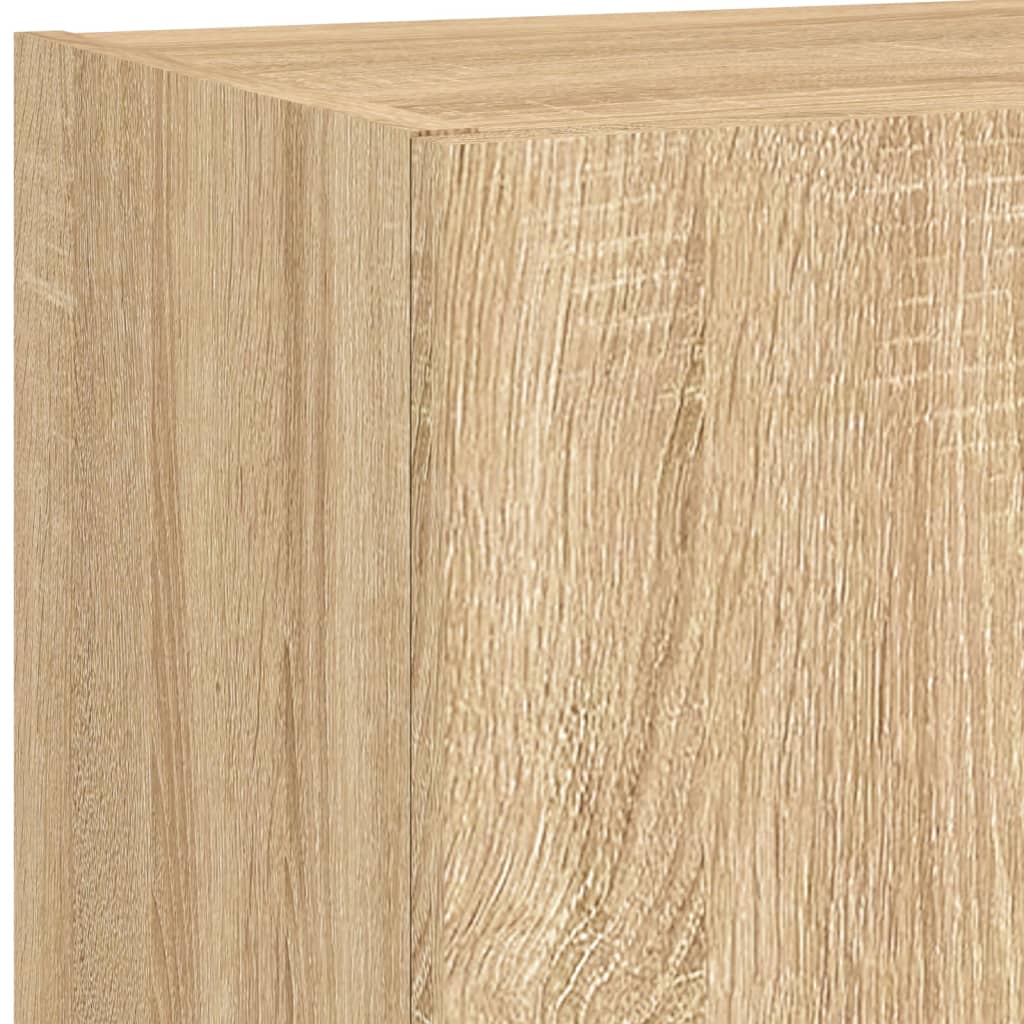 5-delige Tv-wandmeubelset met LED bewerkt hout sonoma eiken is nu te koop bij PeponiXL, paradijselijk wonen!