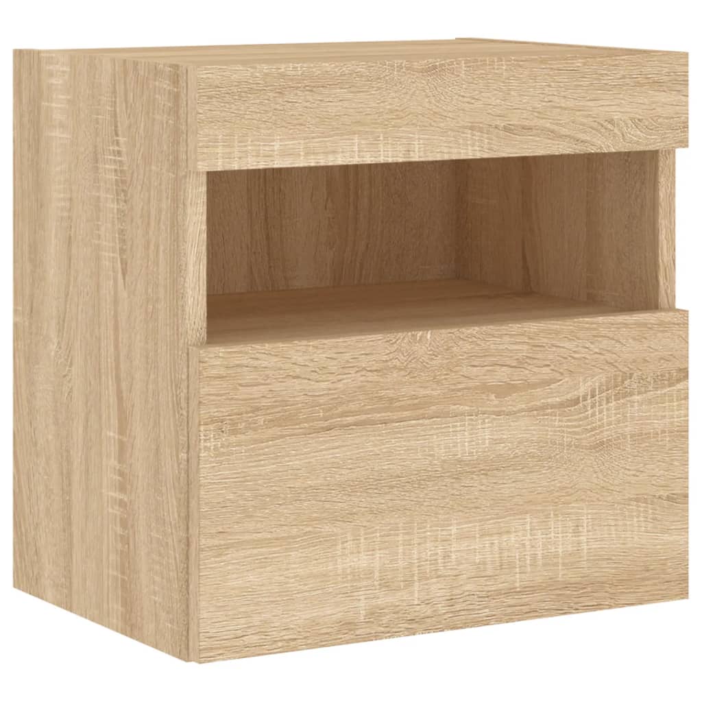 5-delige Tv-wandmeubelset met LED bewerkt hout sonoma eiken is nu te koop bij PeponiXL, paradijselijk wonen!