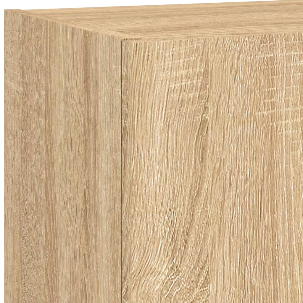 5-delige Tv-wandmeubelset met LED bewerkt hout sonoma eiken is nu te koop bij PeponiXL, paradijselijk wonen!