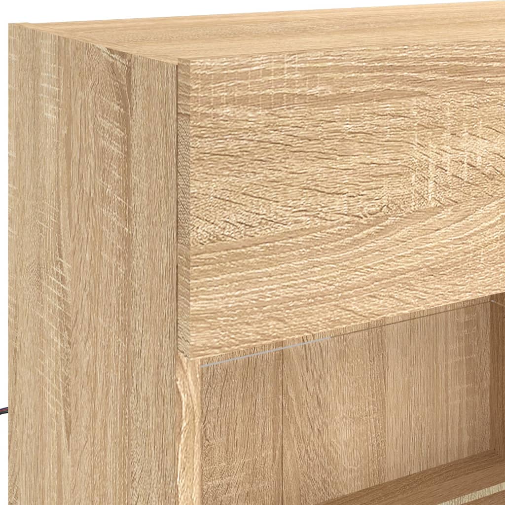 6-delige Tv-wandmeubelset met LED-verlichting sonoma eikenkleur is nu te koop bij PeponiXL, paradijselijk wonen!