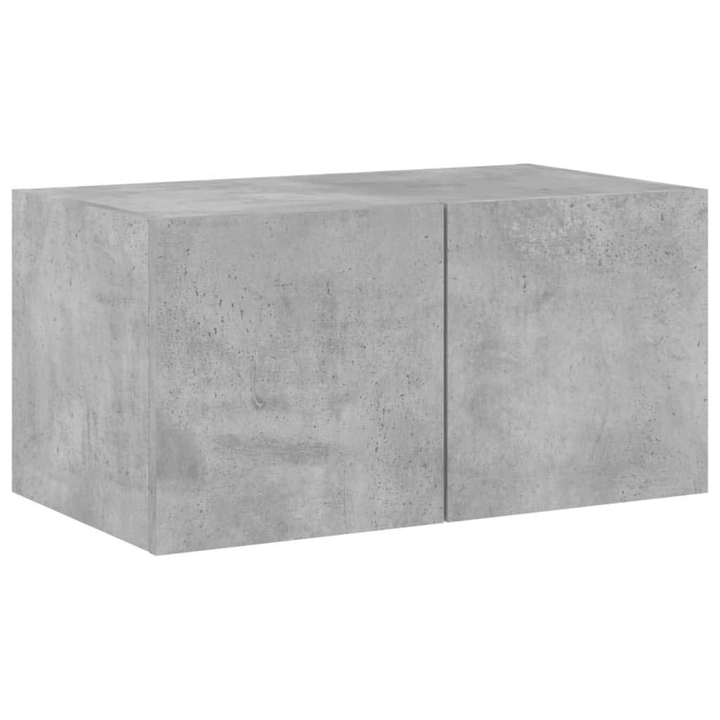 4-delige Tv-wandmeubelset met LED bewerkt hout betongrijs is nu te koop bij PeponiXL, paradijselijk wonen!