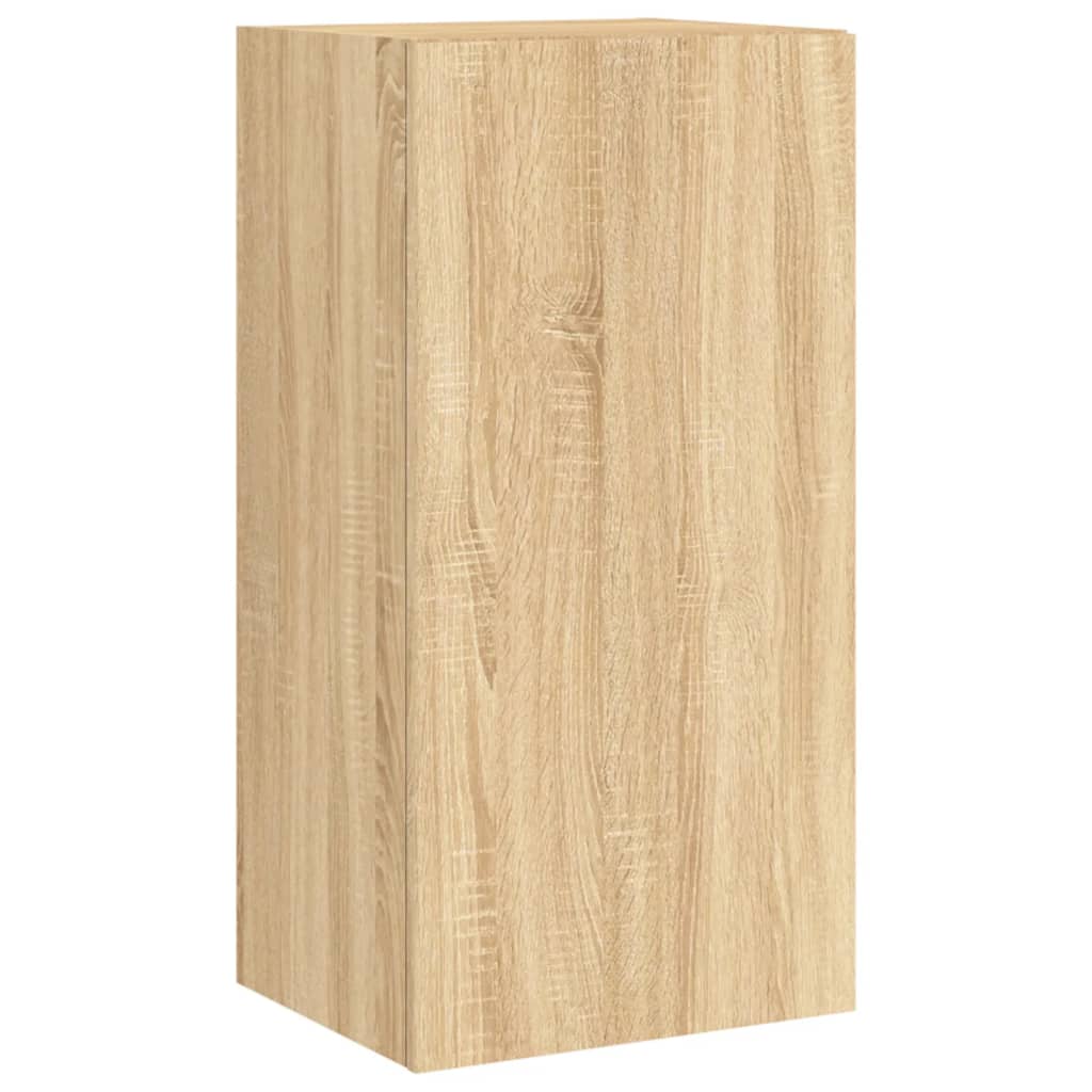 3-delige Tv-wandmeubelset met LED-verlichting sonoma eikenkleur is nu te koop bij PeponiXL, paradijselijk wonen!