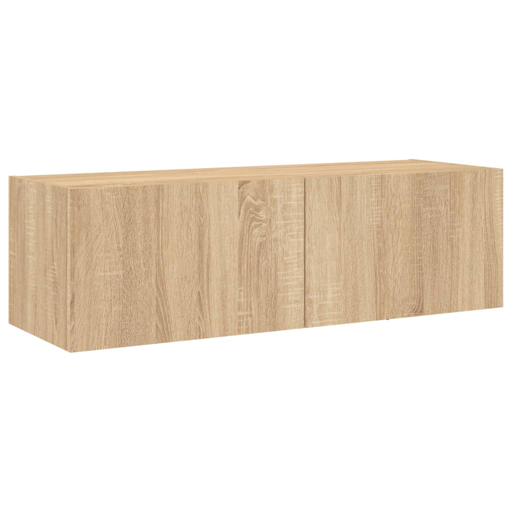 3-delige Tv-wandmeubelset met LED-verlichting sonoma eikenkleur is nu te koop bij PeponiXL, paradijselijk wonen!