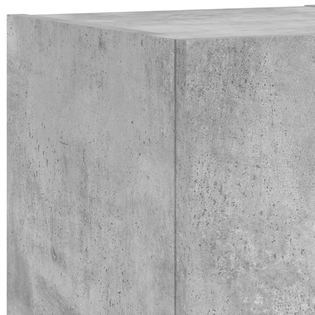 3-delige tv-wandmeubelset met LED-verlichting betongrijs is nu te koop bij PeponiXL, paradijselijk wonen!