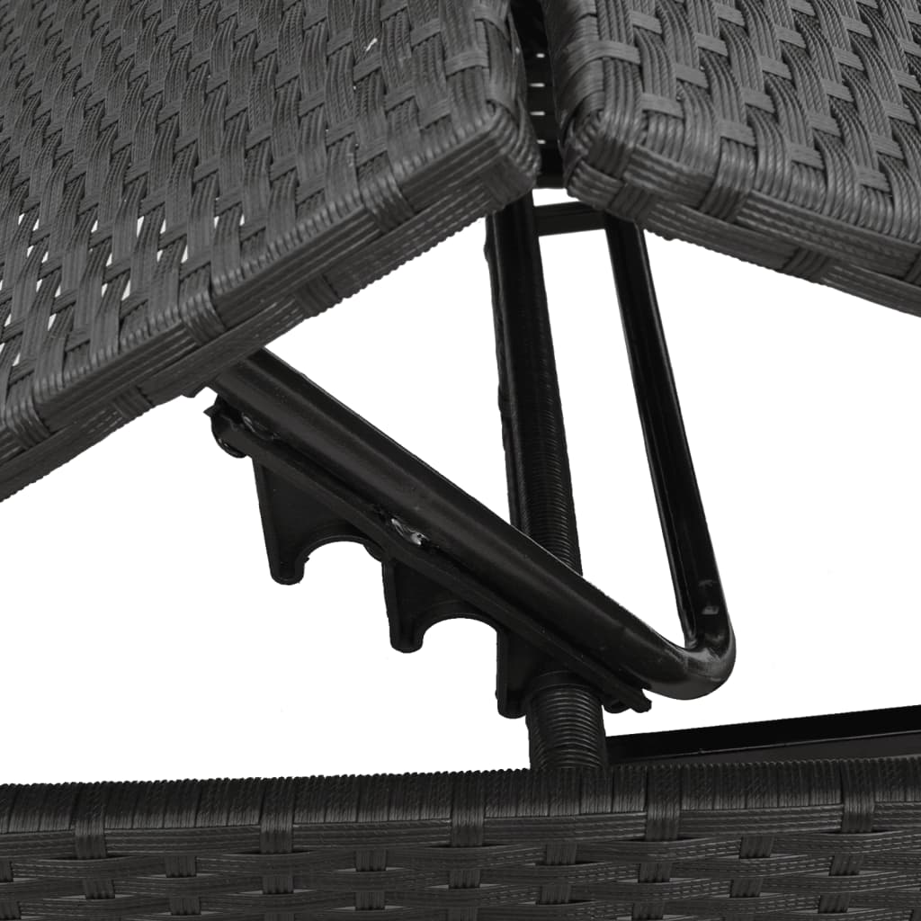 Ligbed met kussen poly rattan zwart is nu te koop bij PeponiXL, paradijselijk wonen!