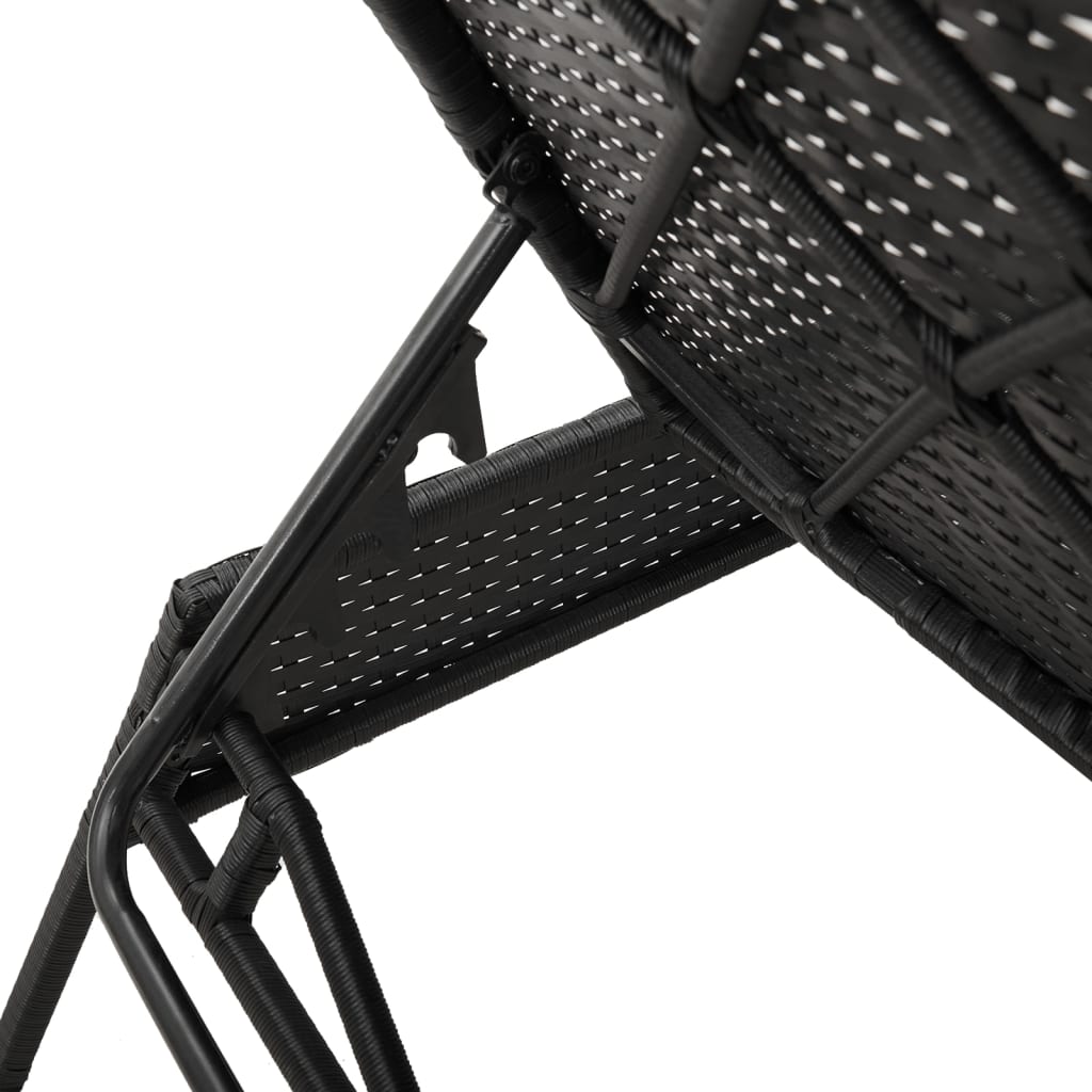 Ligbed met kussen poly rattan zwart is nu te koop bij PeponiXL, paradijselijk wonen!