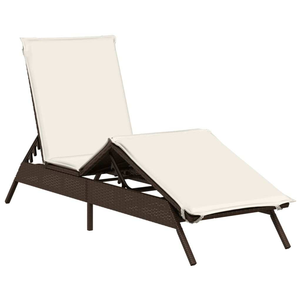 Ligbed met kussen poly rattan bruin is nu te koop bij PeponiXL, paradijselijk wonen!
