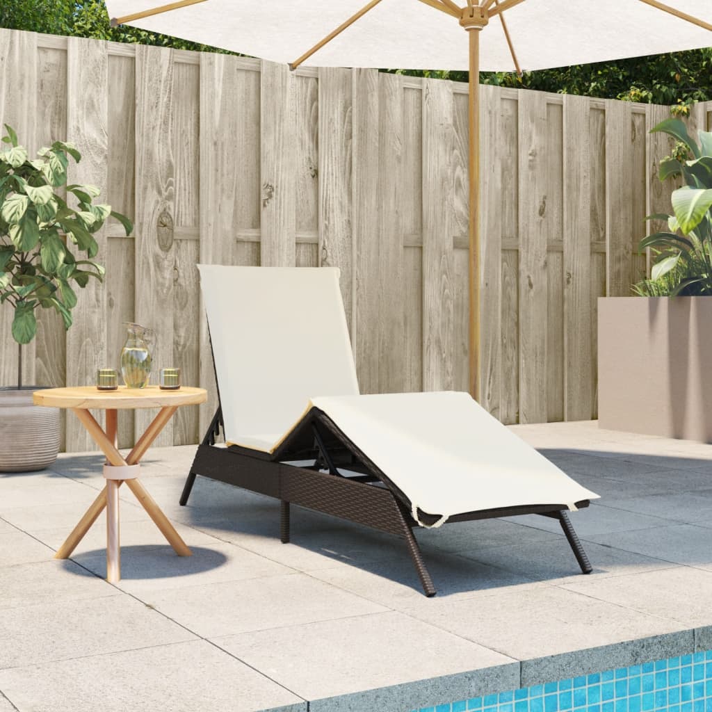 Ligbed met kussen poly rattan bruin is nu te koop bij PeponiXL, paradijselijk wonen!