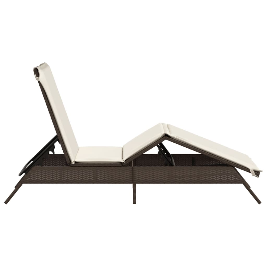 Ligbed met kussen poly rattan bruin is nu te koop bij PeponiXL, paradijselijk wonen!