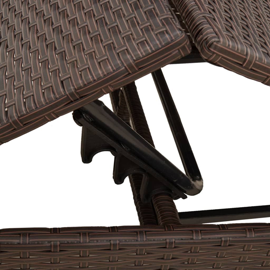 Ligbed met kussen poly rattan bruin is nu te koop bij PeponiXL, paradijselijk wonen!